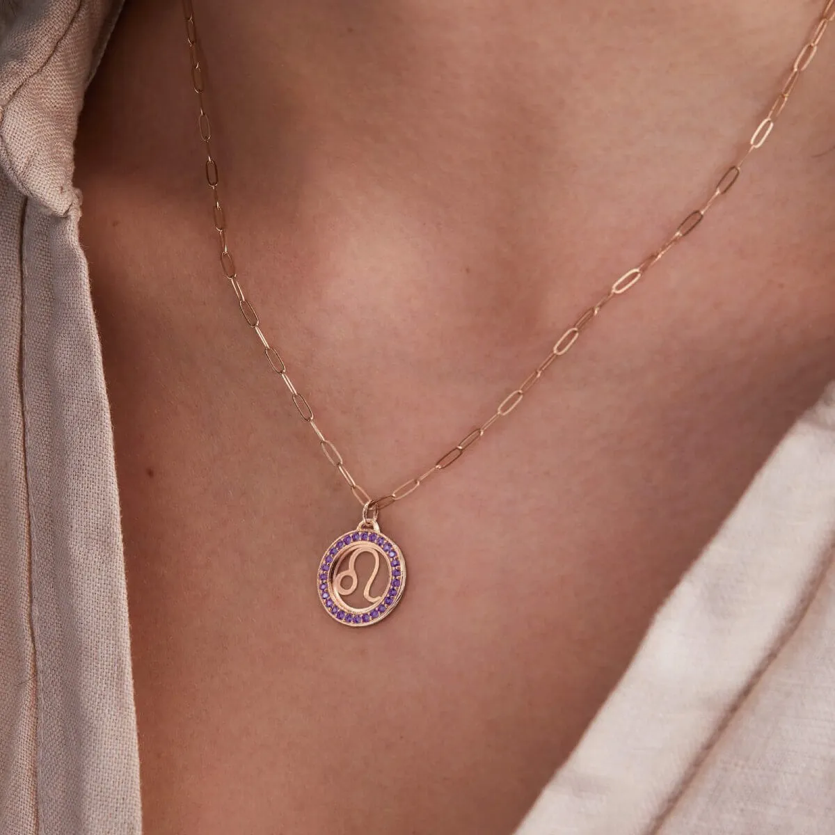Leo & Birthstone Pendant in 14k Gold sold by Haverhill product image thumbnail 3