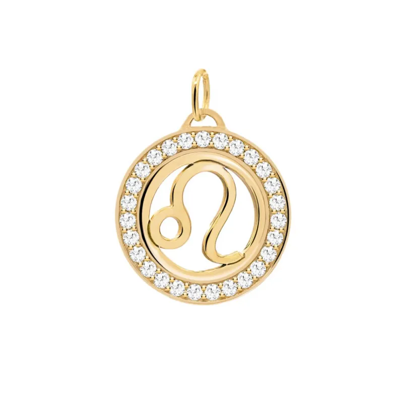 Leo & Birthstone Pendant in 14k Gold sold by Haverhill