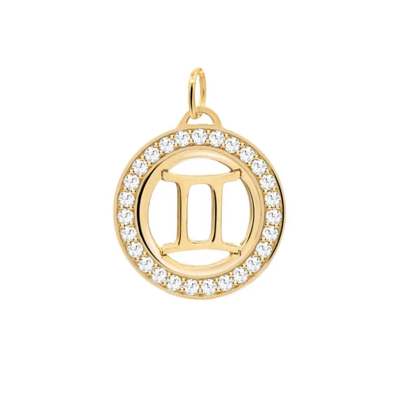 Gemini & Birthstone Pendant in 14k Gold sold by Haverhill