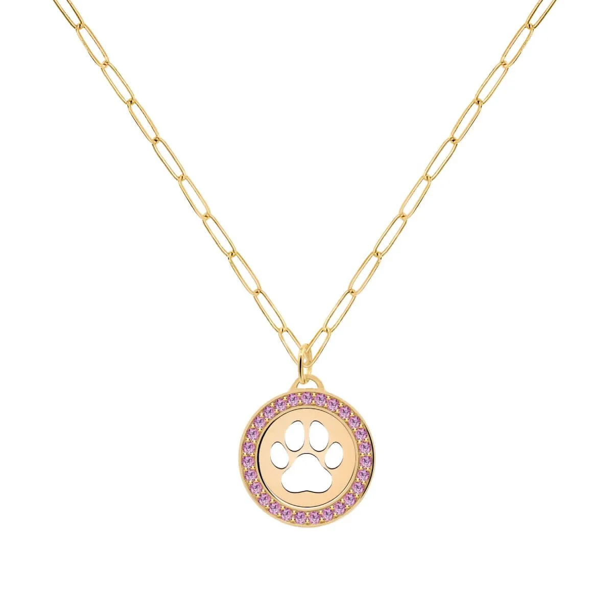 Paw & Pink Sapphire Pendant in 14k Gold (October) sold by Haverhill product image thumbnail 5