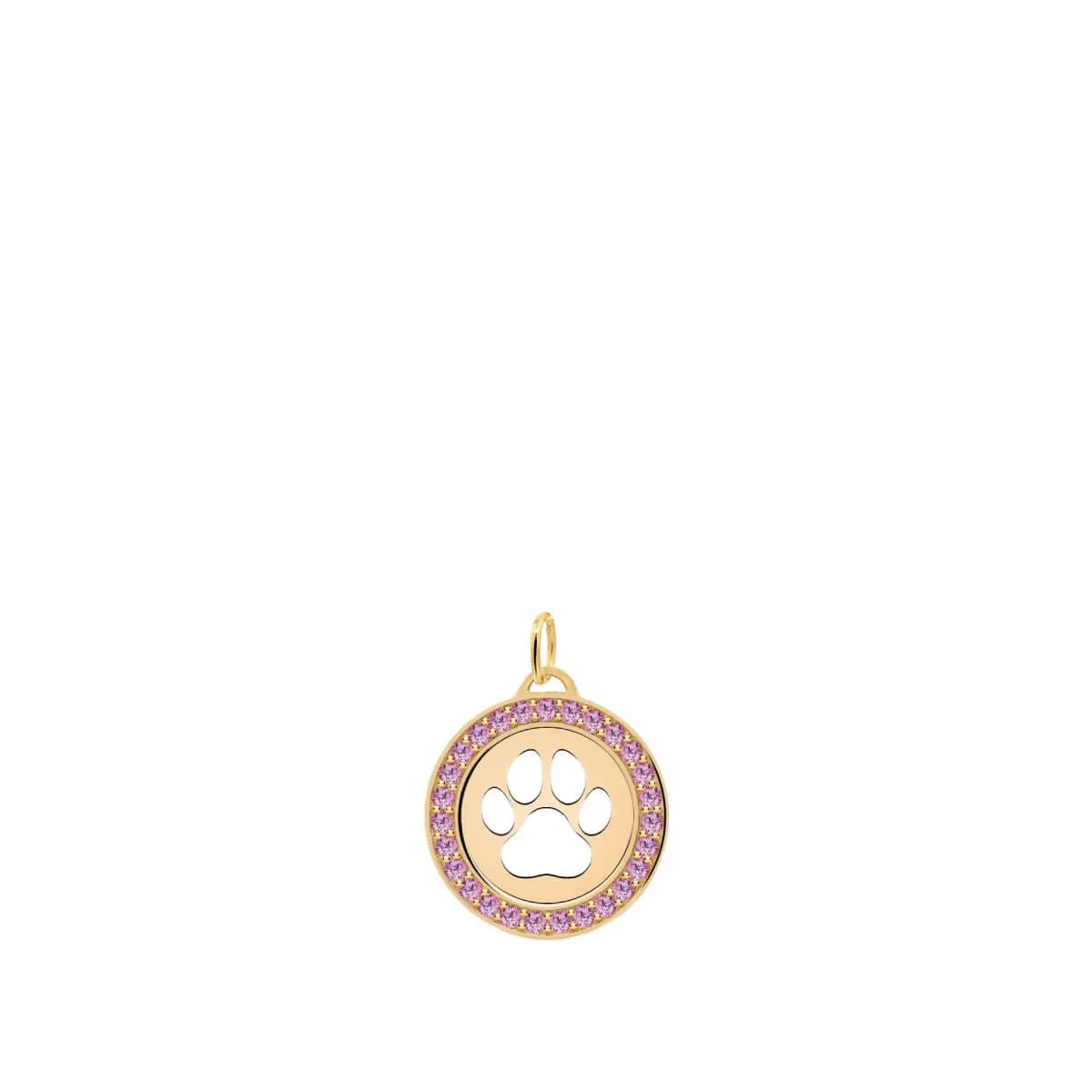 Paw & Pink Sapphire Pendant in 14k Gold (October) sold by Haverhill