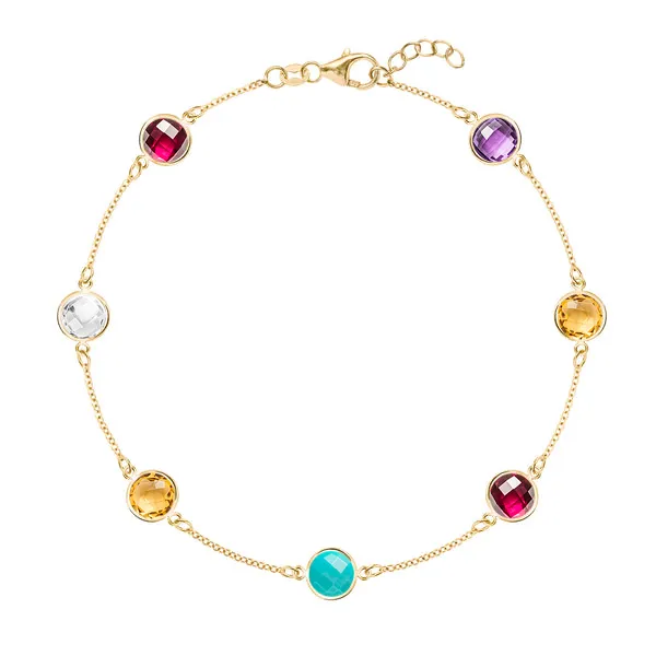 Personalized Grand 7 Birthstone Bracelet in 14k Gold sold by Haverhill