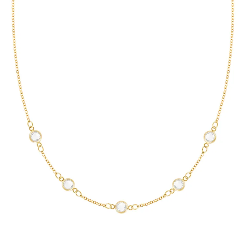 Petite 5 Birthstone Necklace in 14k Gold sold by Haverhill