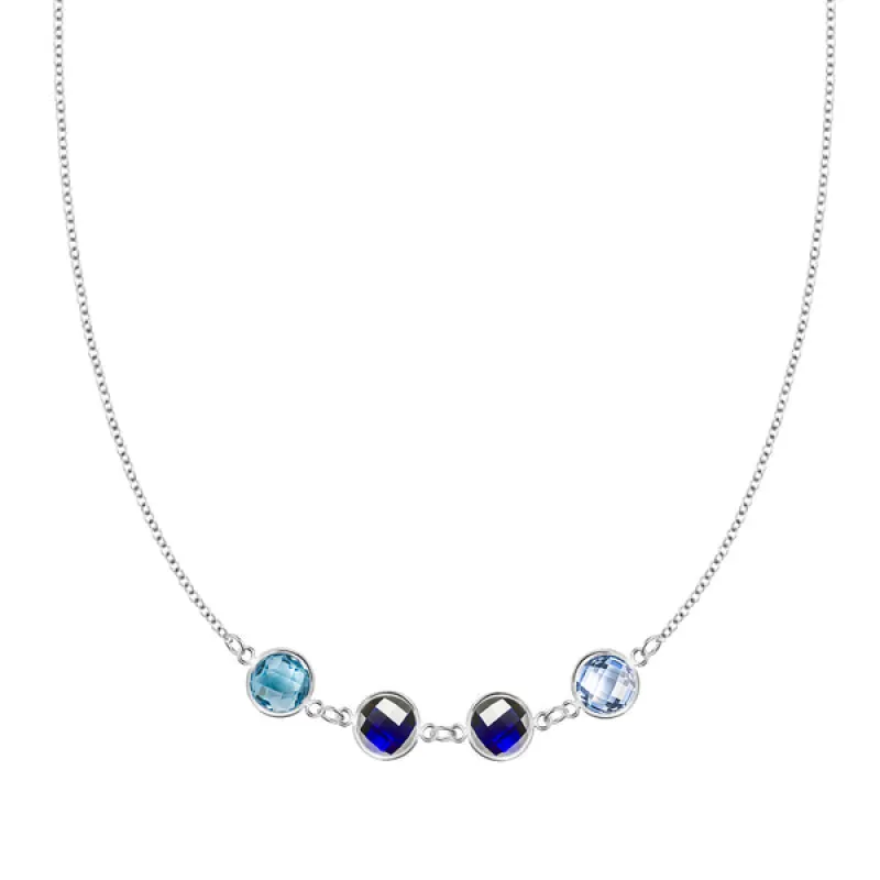 Personalized Grand 4 Connected Birthstone Necklace in 14k Gold sold by Haverhill