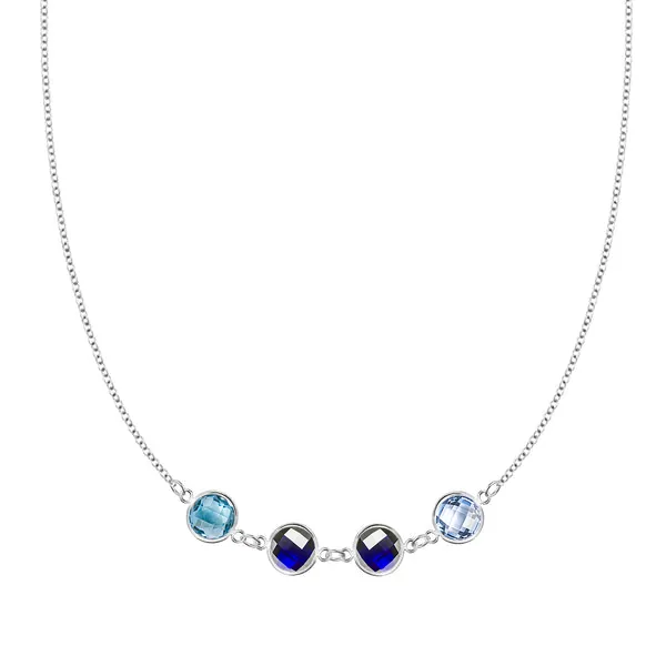 Personalized Grand 4 Connected Birthstone Necklace in 14k Gold sold by Haverhill