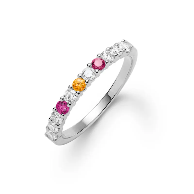 Personalized Rosecliff Birthstone Stackable Ring in 14k Gold sold by Haverhill