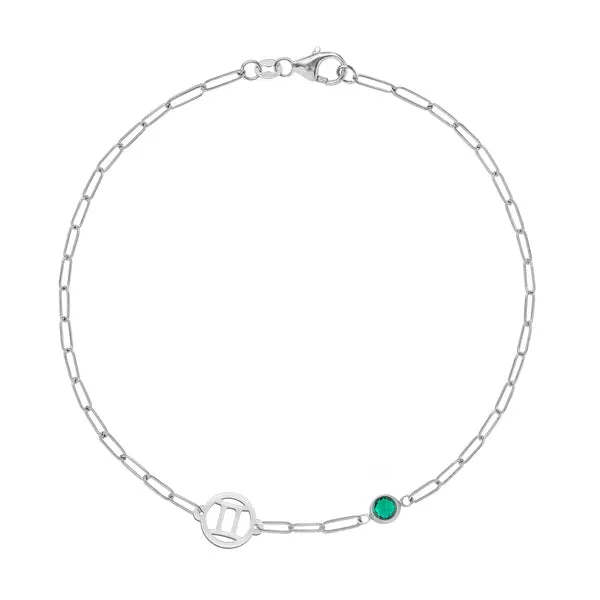 Personalized Gemini & Birthstone Bracelet on Adelaide Mini in 14k Gold sold by Haverhill