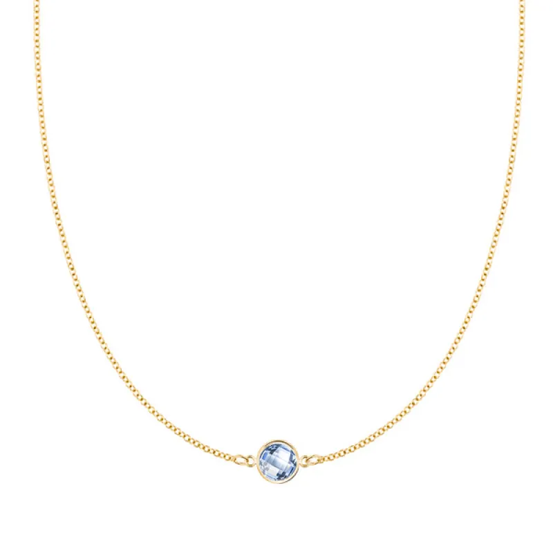 Personalized Grand 1 Birthstone Necklace in 14k Gold sold by Haverhill