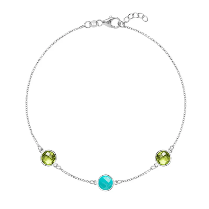 Personalized Grand 3 Birthstone Bracelet in 14k Gold sold by Haverhill