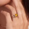 SAMPLE SALE Warren Horizontal Citrine Ring in 14k Gold (November) Size 5 sold by Haverhill