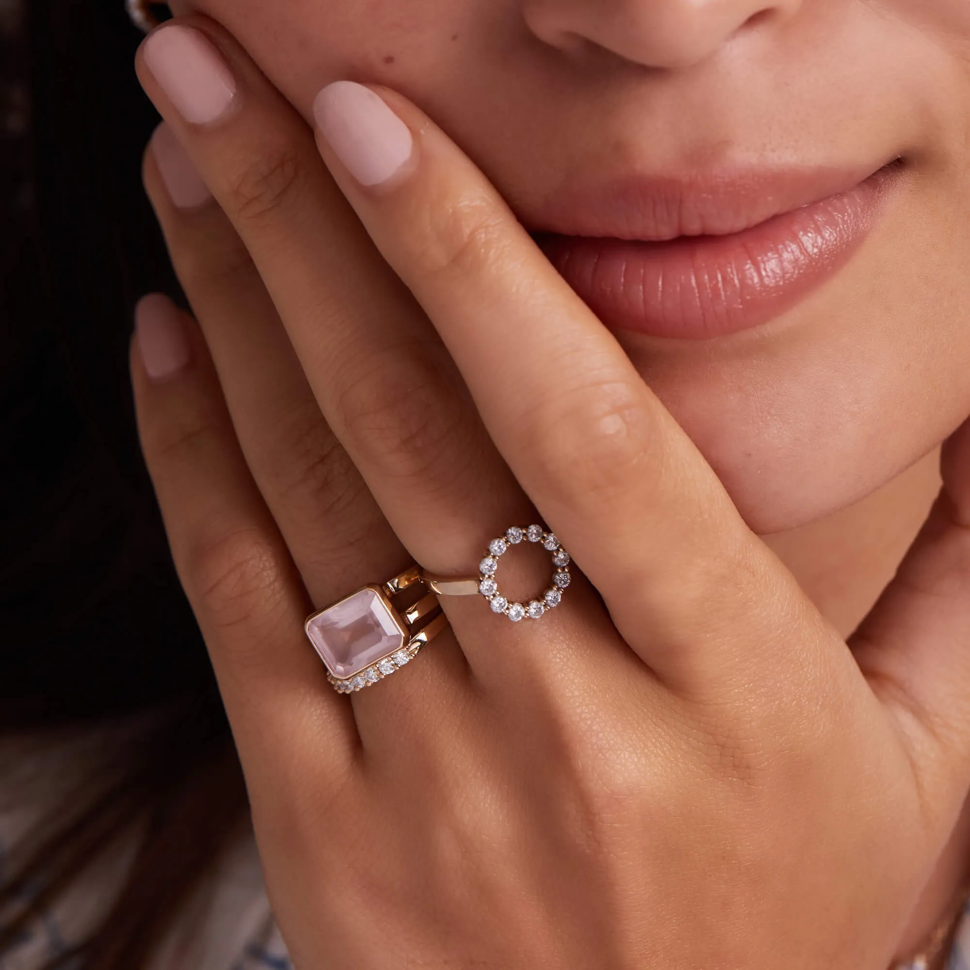 SAMPLE SALE Warren Horizontal Rose Quartz Ring in 14k Gold (October) Size 6 sold by Haverhill product image thumbnail 3