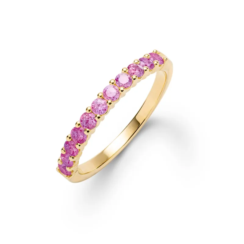 SAMPLE SALE Rosecliff Pink Sapphire Stackable Ring in 14k Gold (October) Size 6.5 sold by Haverhill