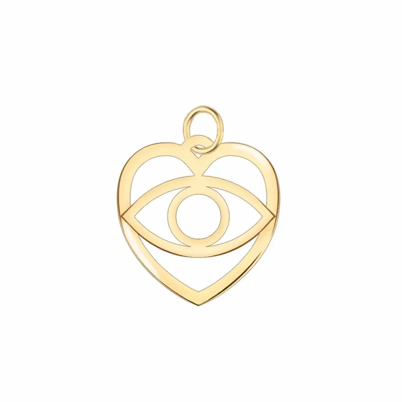 SAMPLE SALE Small Flat Evil Eye Heart Pendant sold by Haverhill
