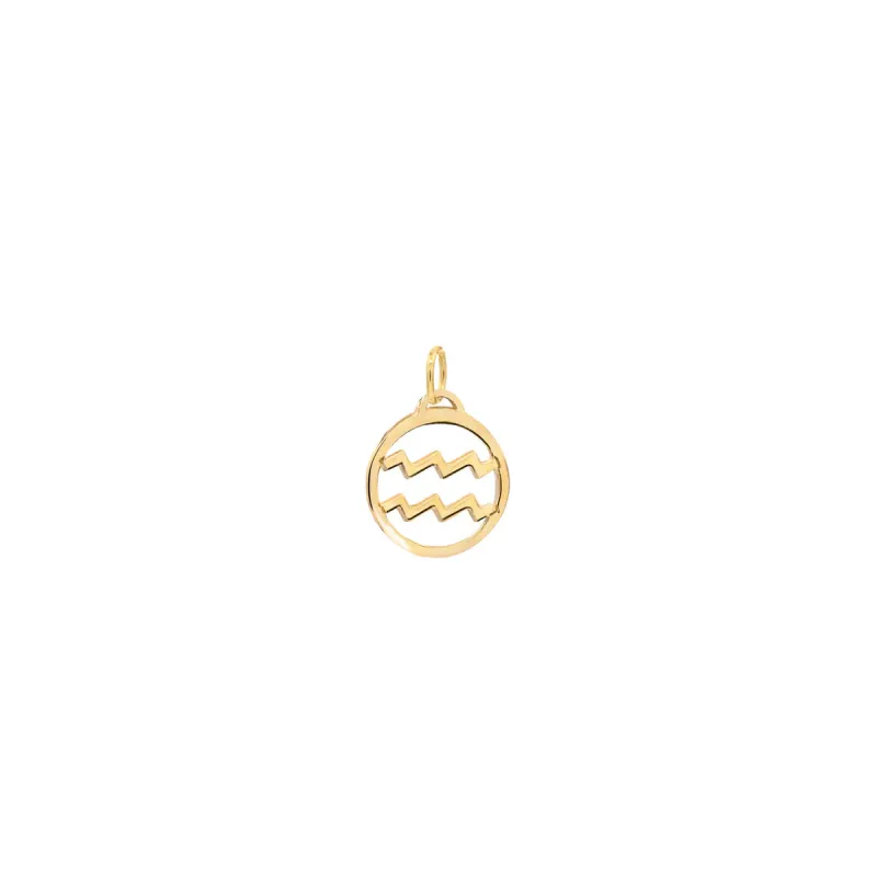 SAMPLE SALE Flat Aquarius Pendant in 14k Gold sold by Haverhill