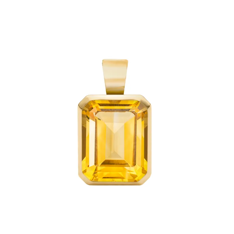 SAMPLE SALE Warren Citrine Pendant in 14k Gold (November) sold by Haverhill