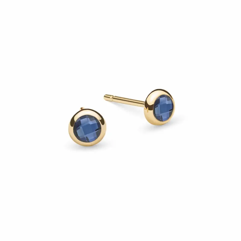 SAMPLE SALE Petite Sapphire Stud Earrings in 14k Gold (September) sold by Haverhill