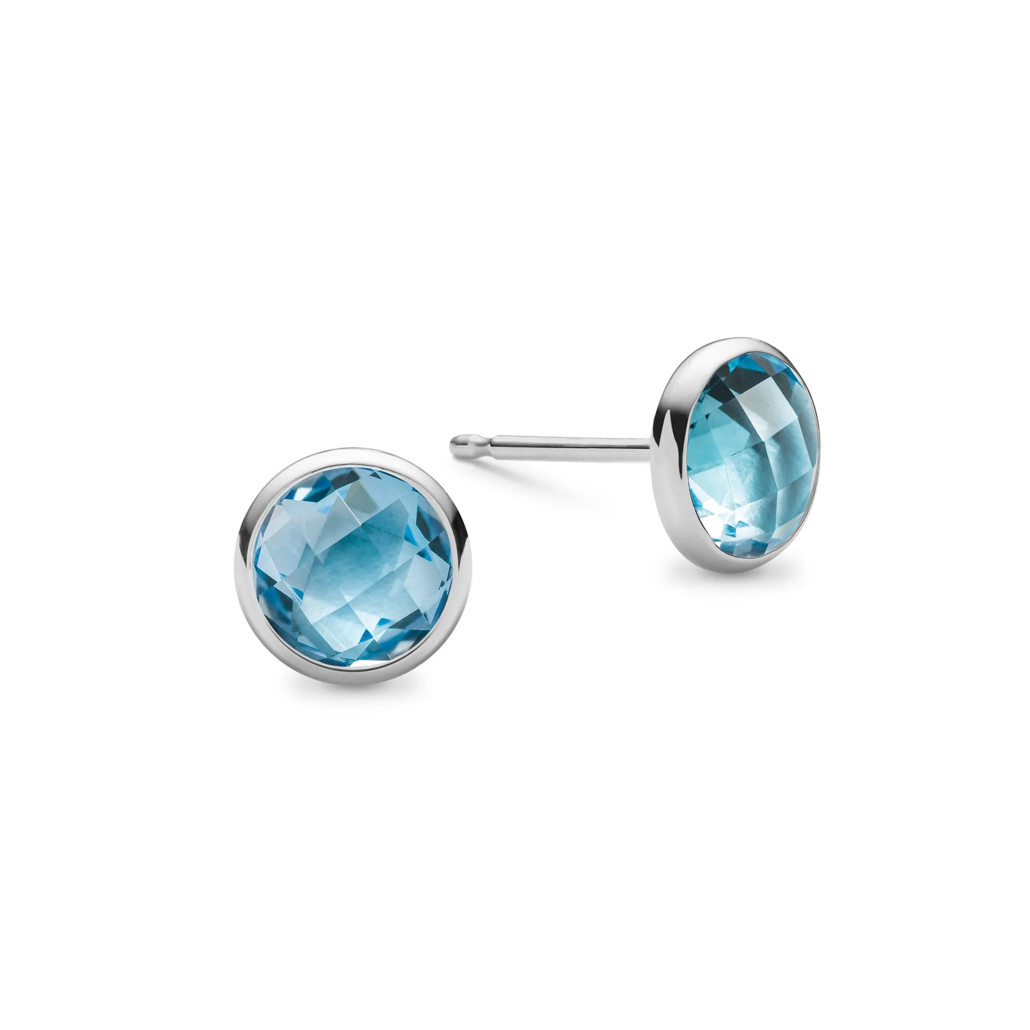 SAMPLE SALE Grand Nantucket Blue Topaz Stud Earrings in 14k Gold (December) sold by Haverhill product image thumbnail 5