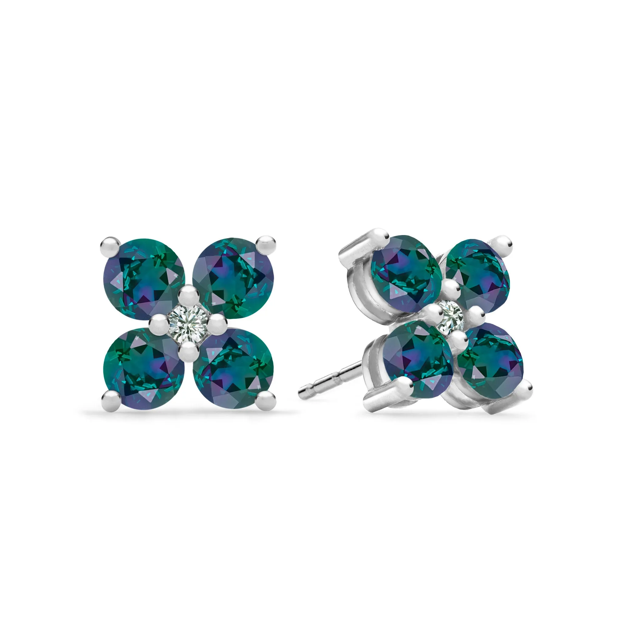 SAMPLE SALE Greenwich 4 Alexandrite & Diamond Earrings in 14k Gold (June) sold by Haverhill product image thumbnail 5