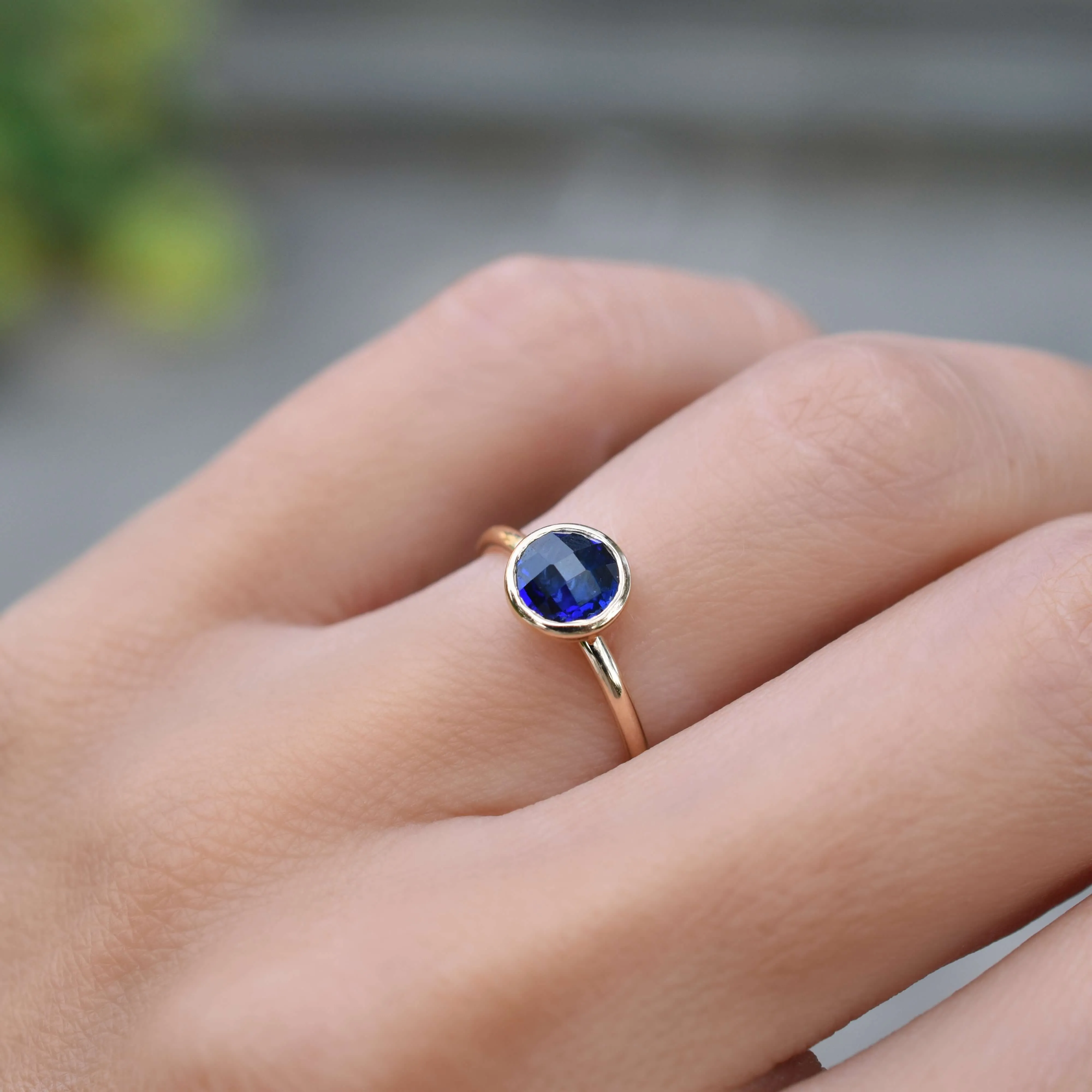 SAMPLE SALE Grand Sapphire Ring in 14k Gold (September) Size 6.5 sold by Haverhill product image thumbnail 3
