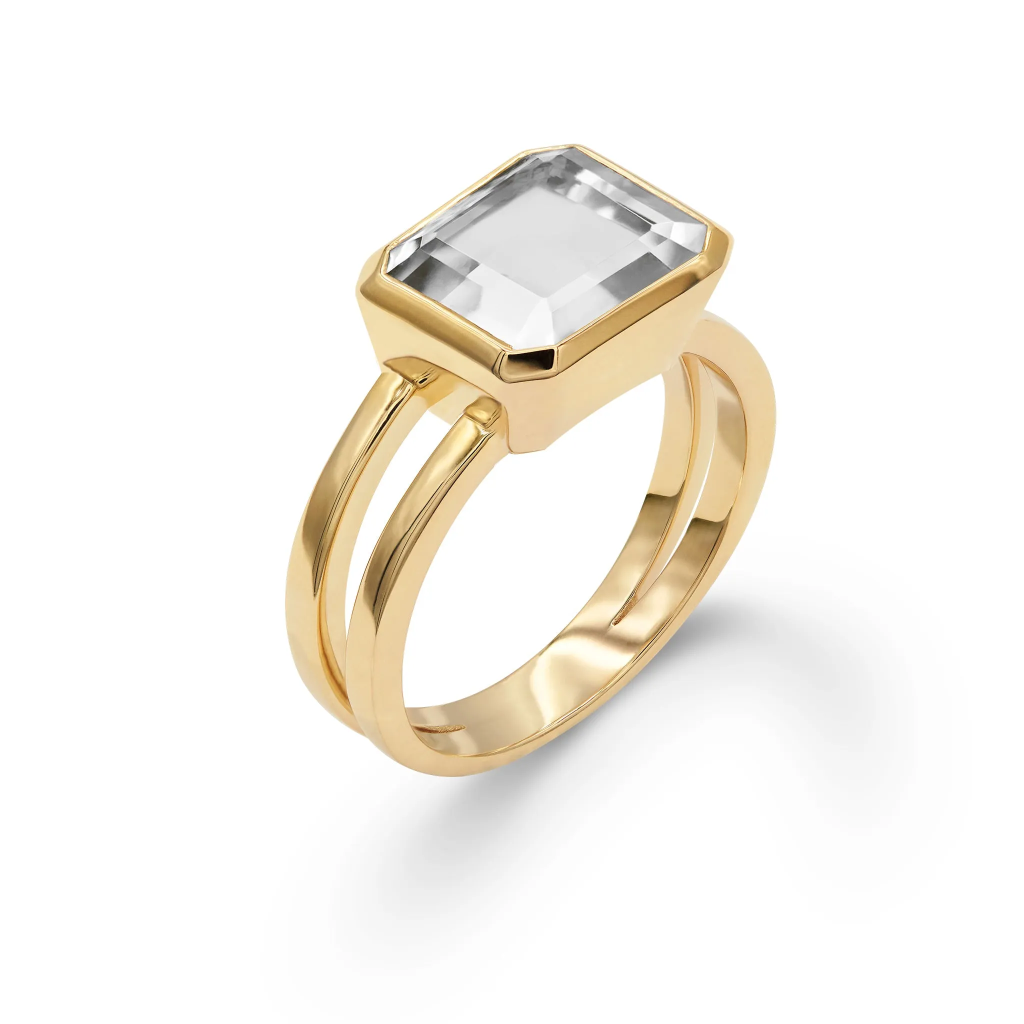 SAMPLE SALE Warren Horizontal White Topaz Ring in 14k Gold (April) Size 7.5 sold by Haverhill product image thumbnail 4