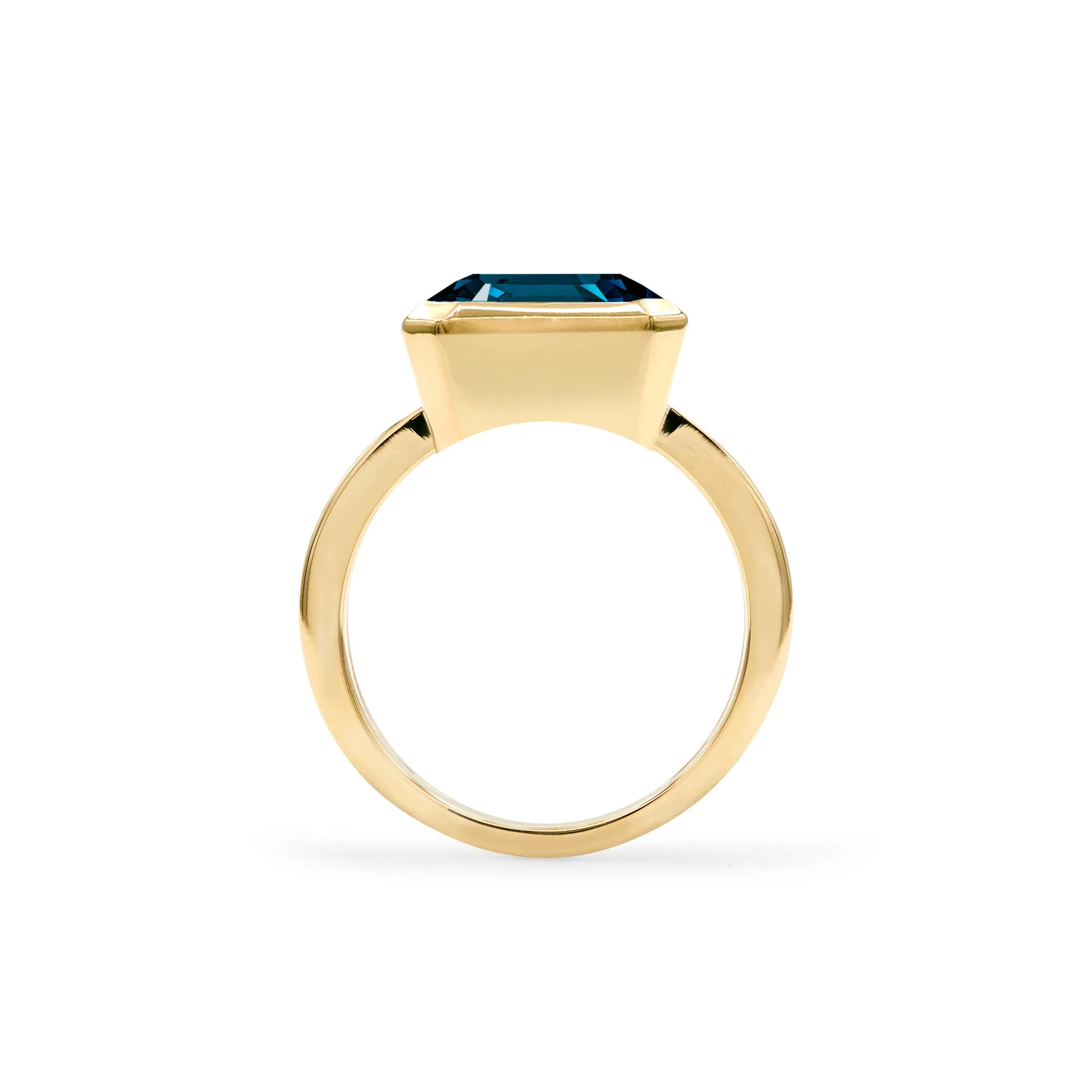 SAMPLE SALE Warren Horizontal Atlantic Blue Topaz Ring in 14k Gold (December) sold by Haverhill product image thumbnail 5