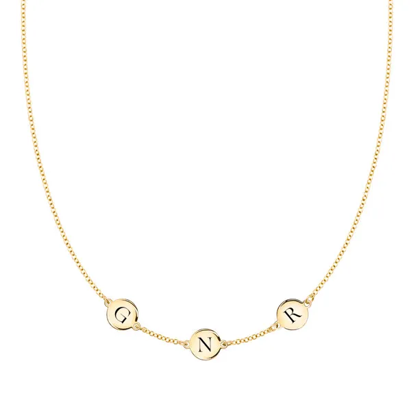 Personalized 3 Letter Necklace in 14k Gold (Single Spacing) sold by Haverhill