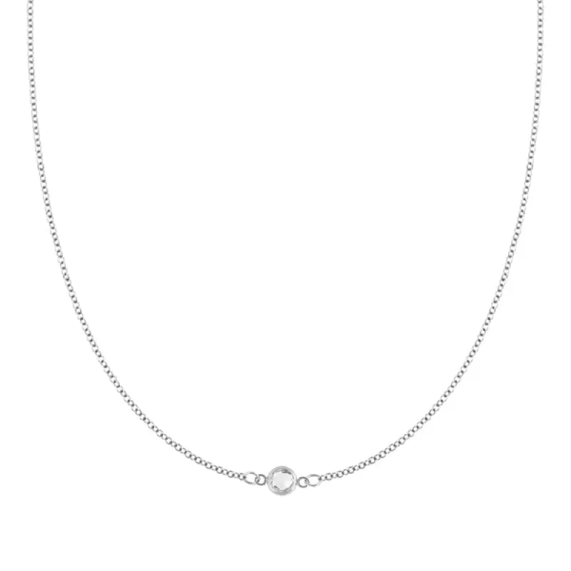 Personalized Classic 1 Birthstone Necklace in 14k Gold sold by Haverhill