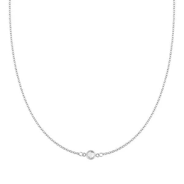 Personalized Classic 1 Birthstone Necklace in 14k Gold sold by Haverhill