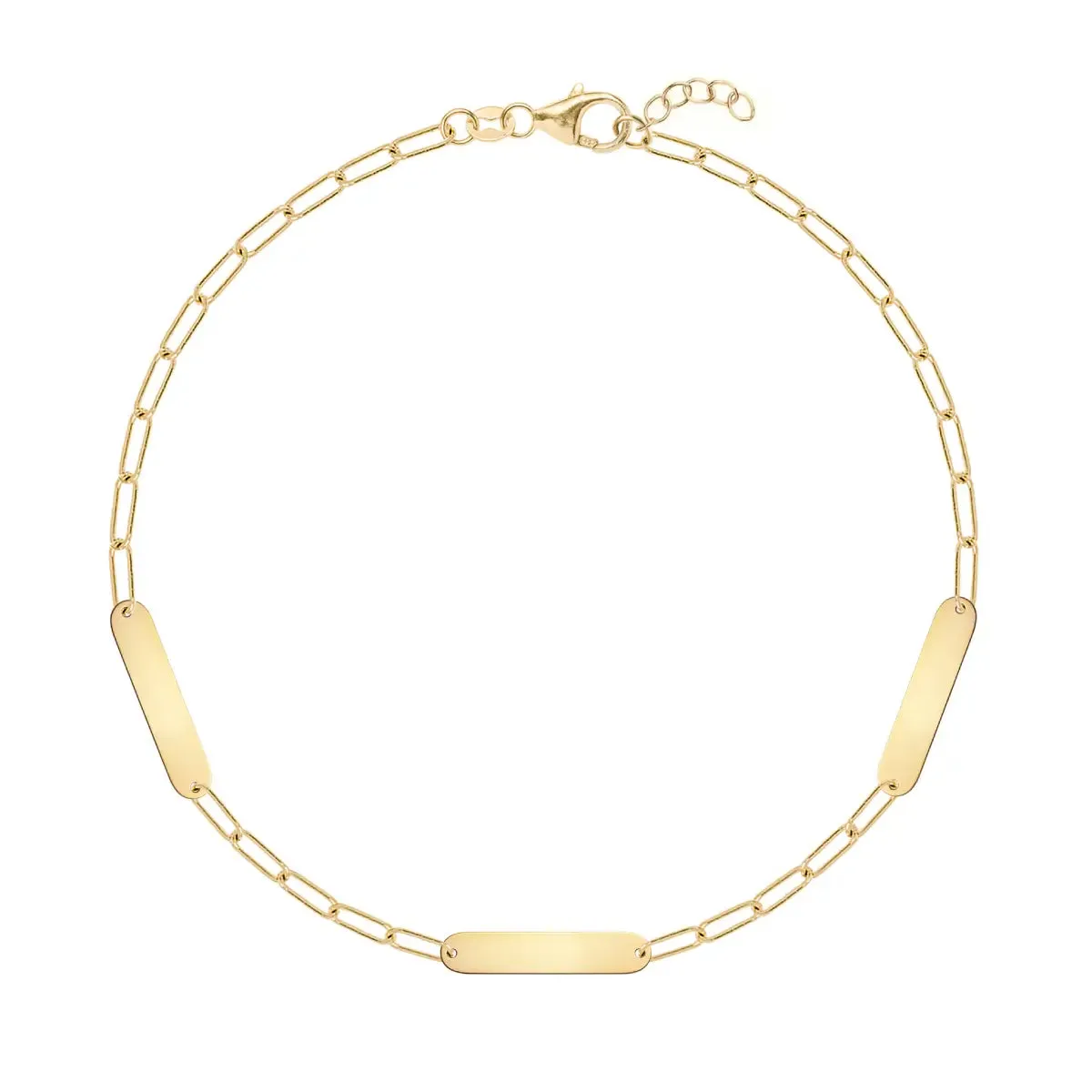 3 Petite Nameplate Bracelet on Adelaide Mini in 14k Gold sold by Haverhill