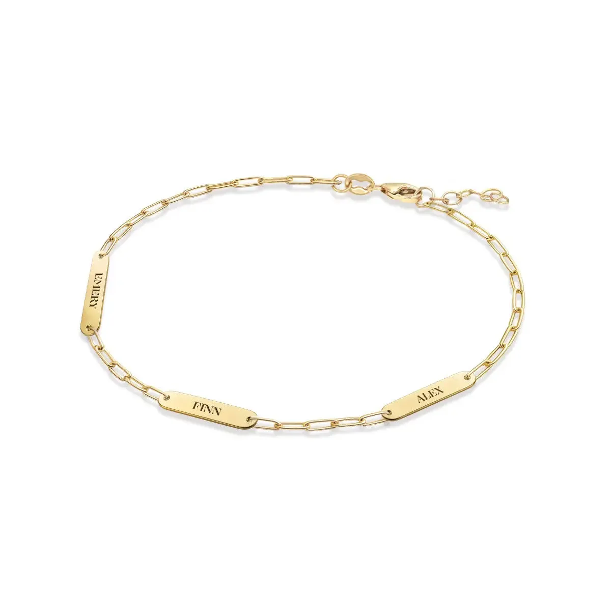 3 Petite Nameplate Bracelet on Adelaide Mini in 14k Gold sold by Haverhill product image thumbnail 4