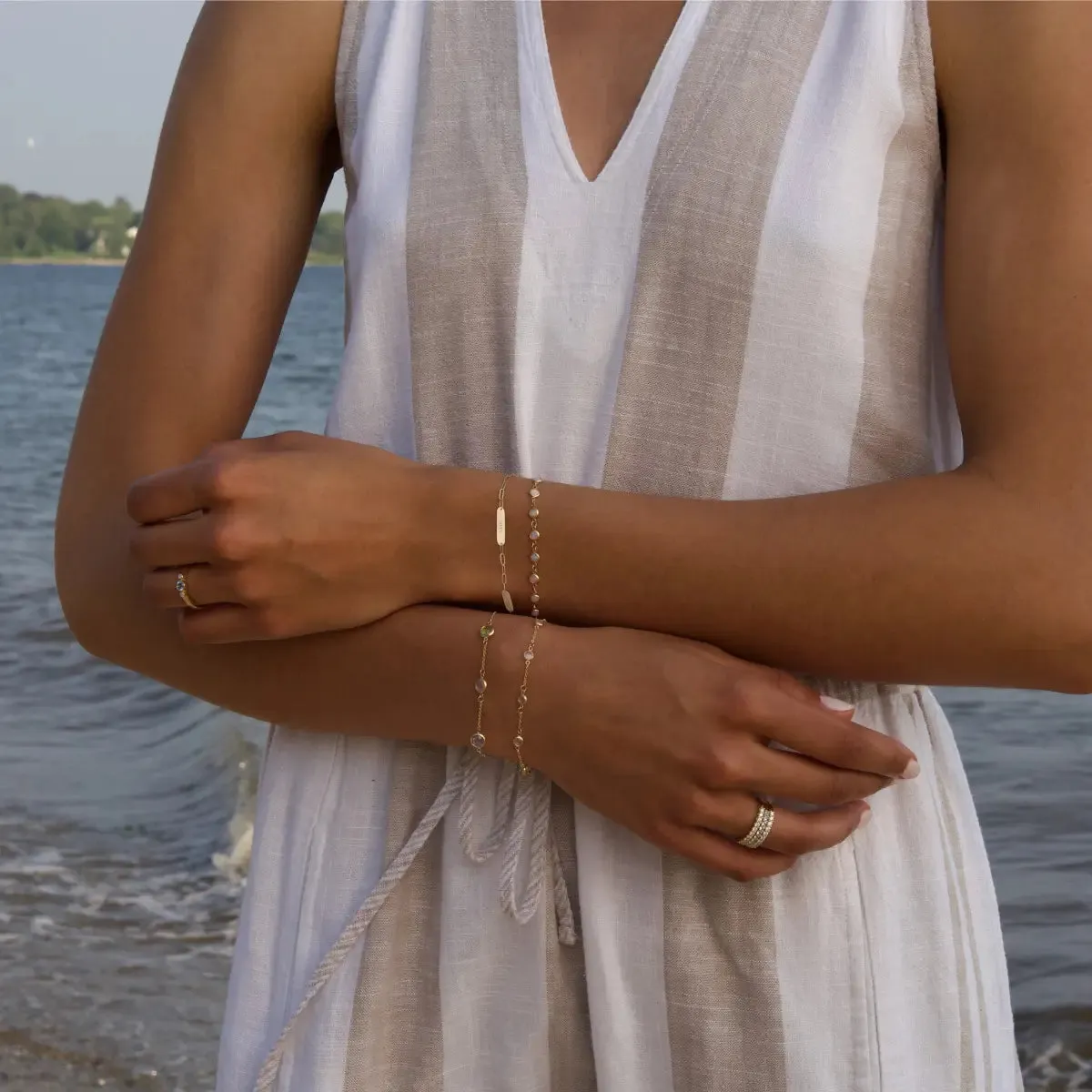 2 Petite Nameplate Bracelet on Adelaide Mini in 14k Gold sold by Haverhill product image thumbnail 2