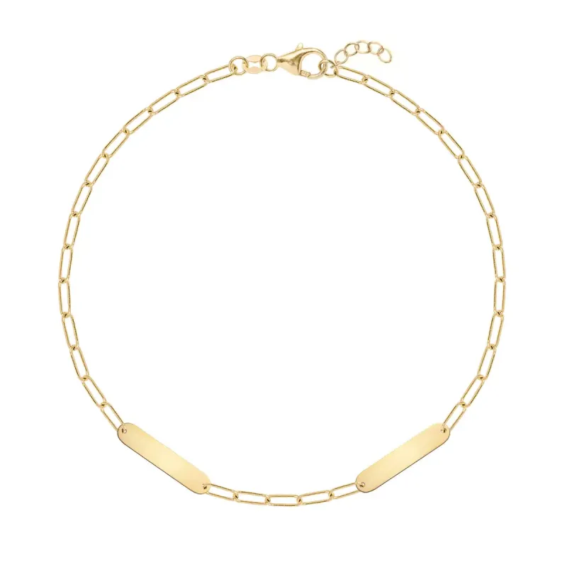 2 Petite Nameplate Bracelet on Adelaide Mini in 14k Gold sold by Haverhill