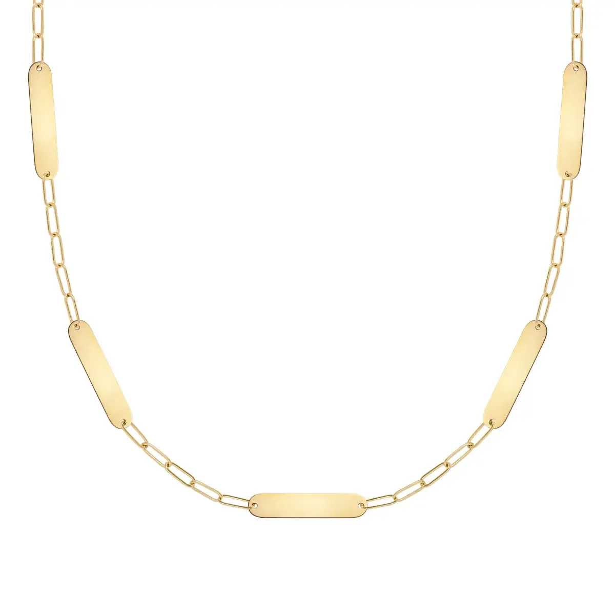 5 Petite Nameplate Necklace on Adelaide Mini in 14k Gold sold by Haverhill