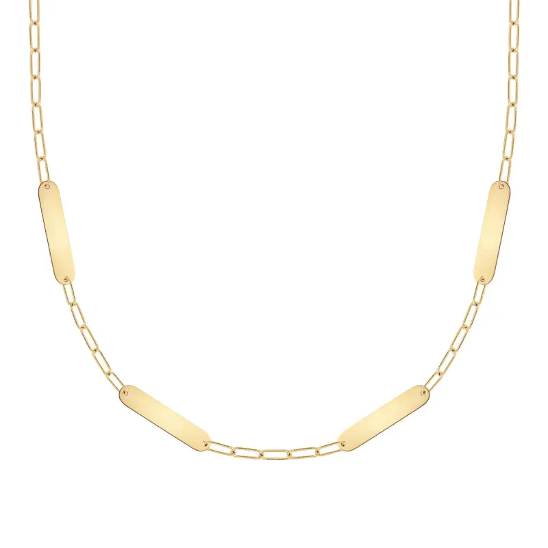 4 Petite Nameplate Necklace on Adelaide Mini in 14k Gold sold by Haverhill