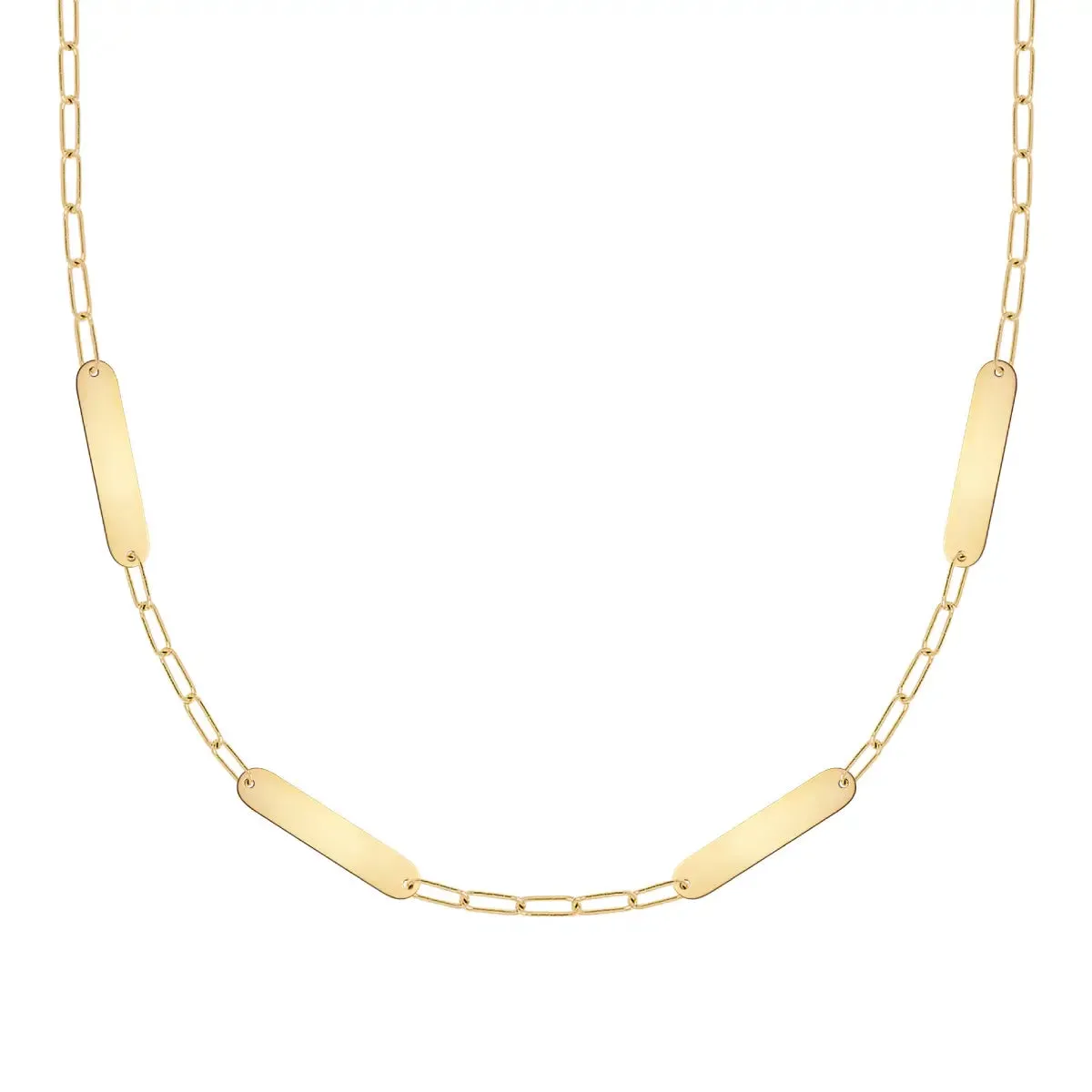 4 Petite Nameplate Necklace on Adelaide Mini in 14k Gold sold by Haverhill