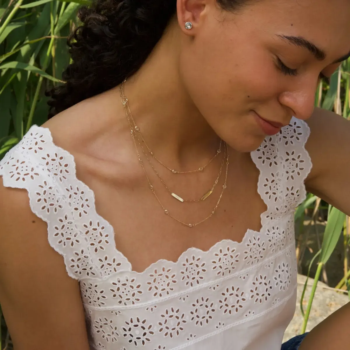 2 Petite Nameplate Necklace on Adelaide Mini in 14k Gold sold by Haverhill product image thumbnail 2