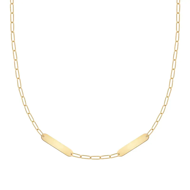 2 Petite Nameplate Necklace on Adelaide Mini in 14k Gold sold by Haverhill