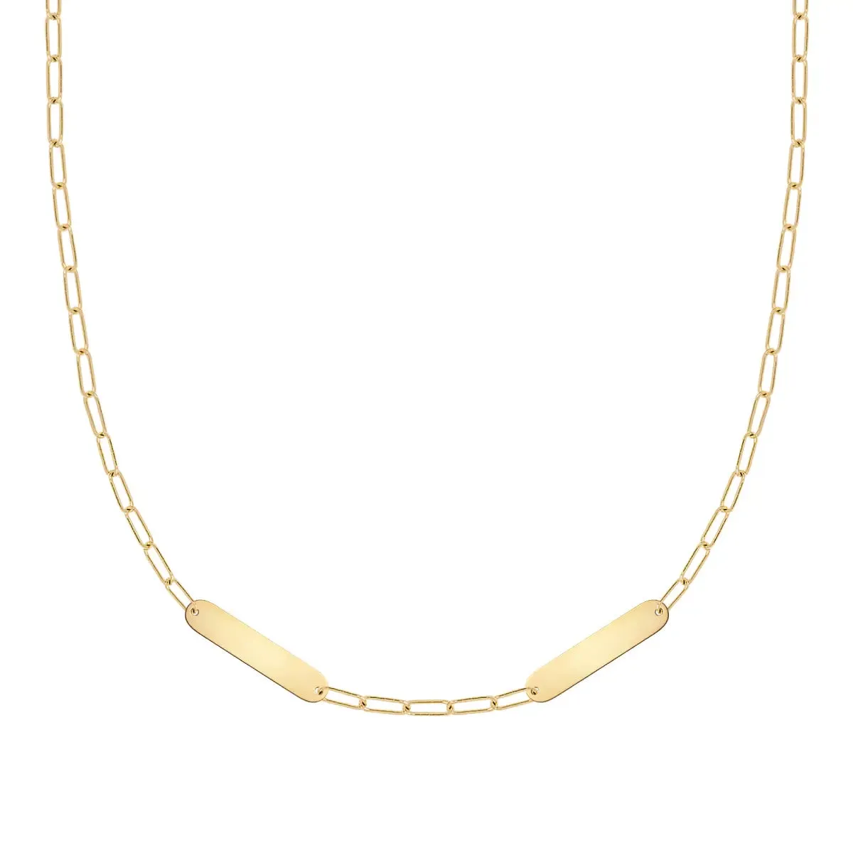 2 Petite Nameplate Necklace on Adelaide Mini in 14k Gold sold by Haverhill