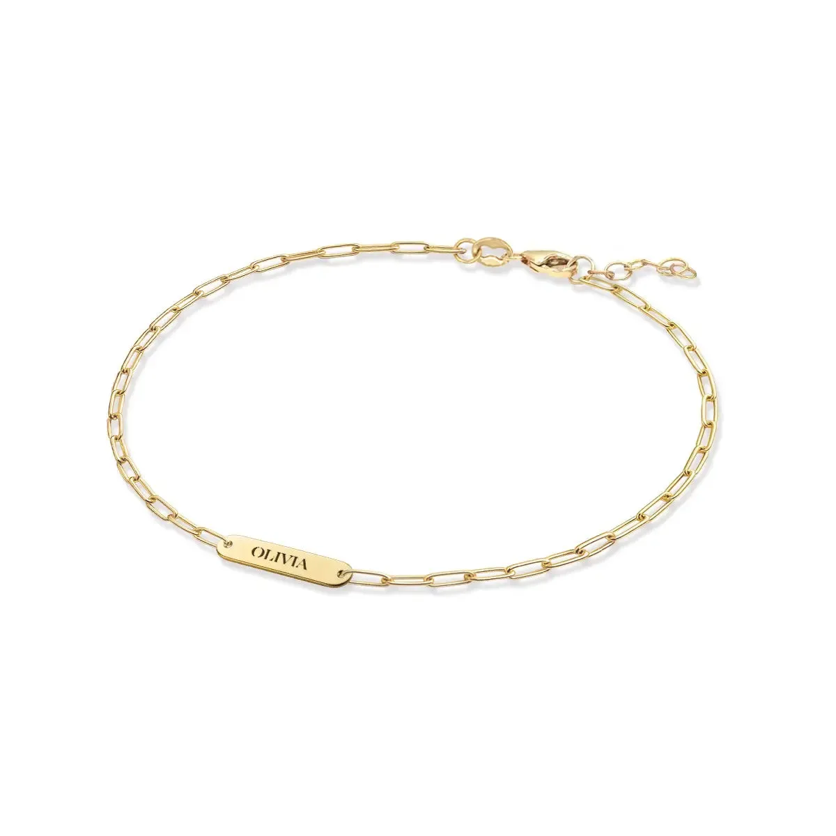 1 Petite Nameplate Bracelet on Adelaide Mini in 14k Gold sold by Haverhill product image thumbnail 4