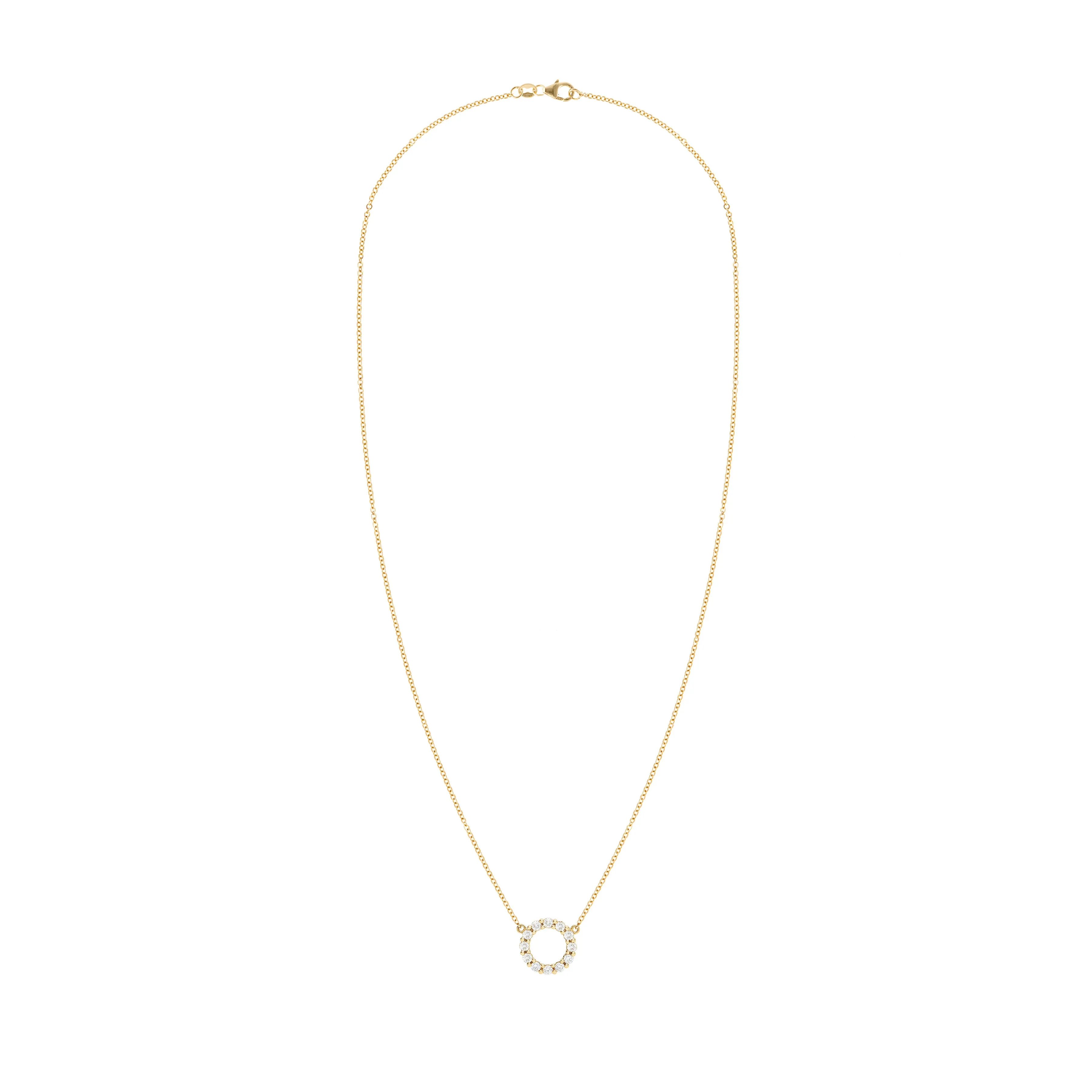 SAMPLE SALE Rosecliff Small Circle Diamond Necklace in 14k Gold (April) sold by Haverhill product image thumbnail 5
