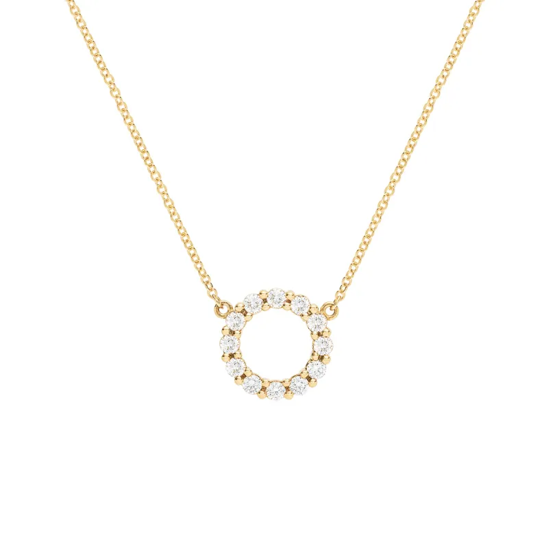 SAMPLE SALE Rosecliff Small Circle Diamond Necklace in 14k Gold (April) sold by Haverhill