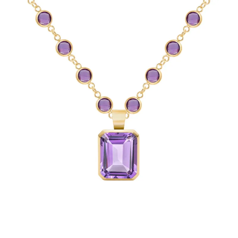 Warren Amethyst Pendant in 14k Gold (February) sold by Haverhill
