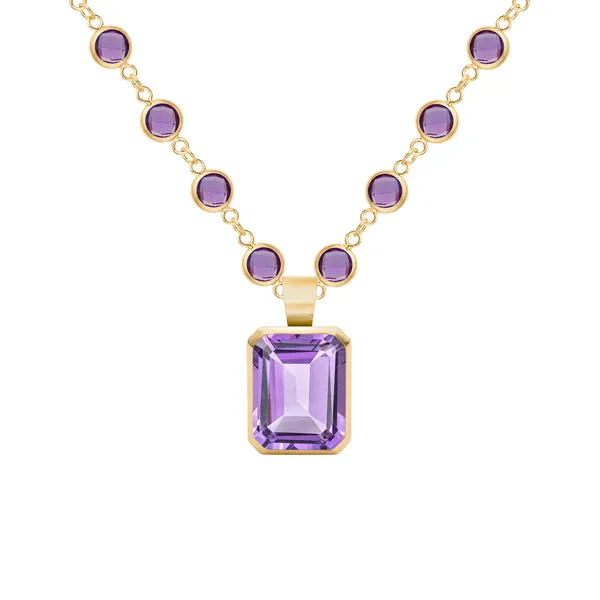 Warren Amethyst Pendant in 14k Gold (February) sold by Haverhill
