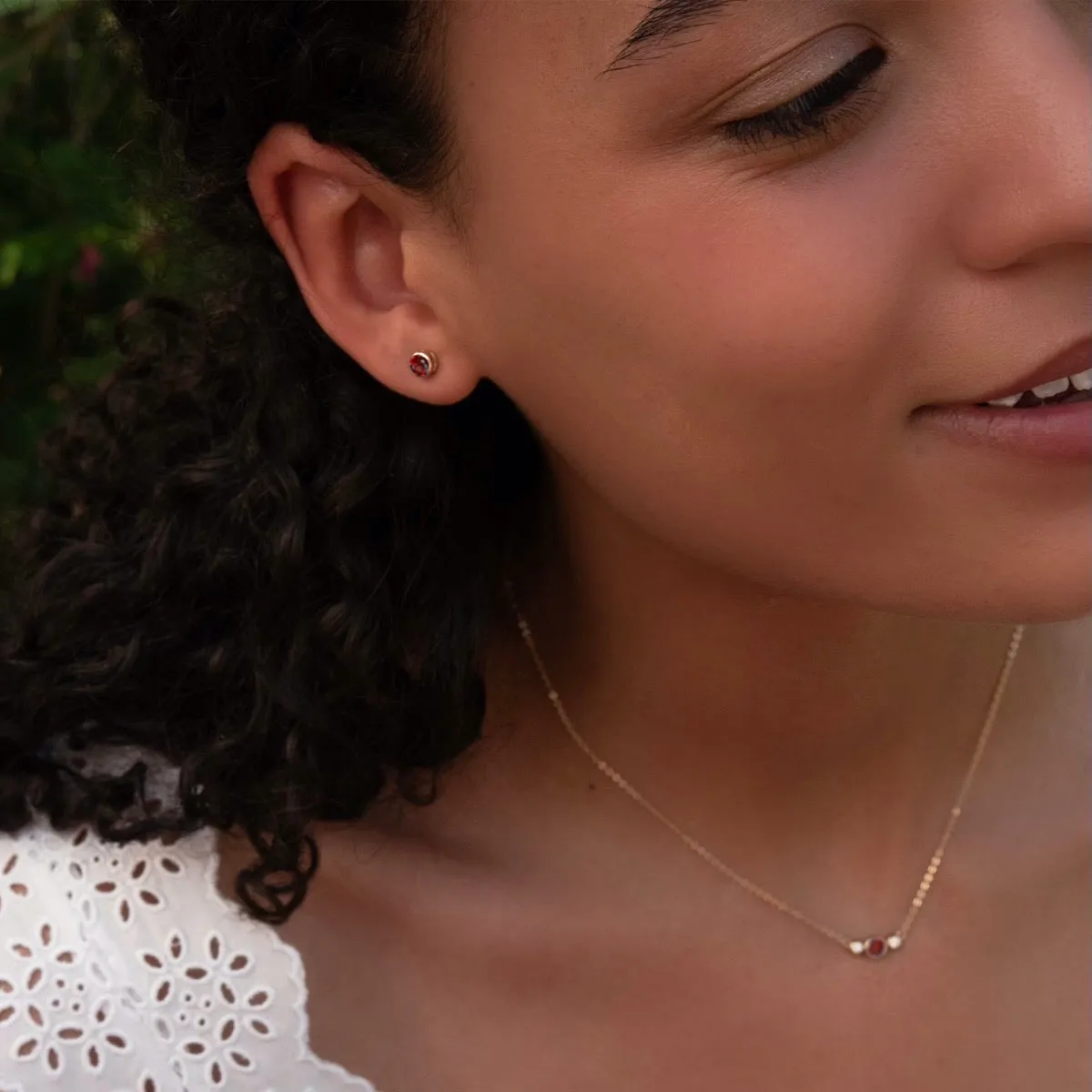 Barrington Garnet Stud Earrings in 14k Gold (January) sold by Haverhill product image thumbnail 2