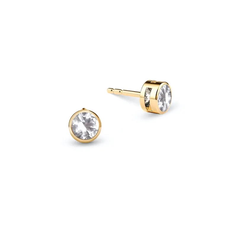 Barrington White Topaz Stud Earrings in 14k Gold (April) sold by Haverhill