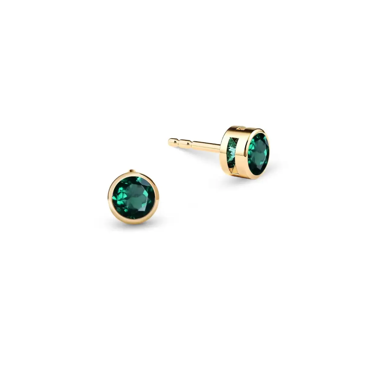 Barrington Emerald Stud Earrings in 14k Gold (May) sold by Haverhill