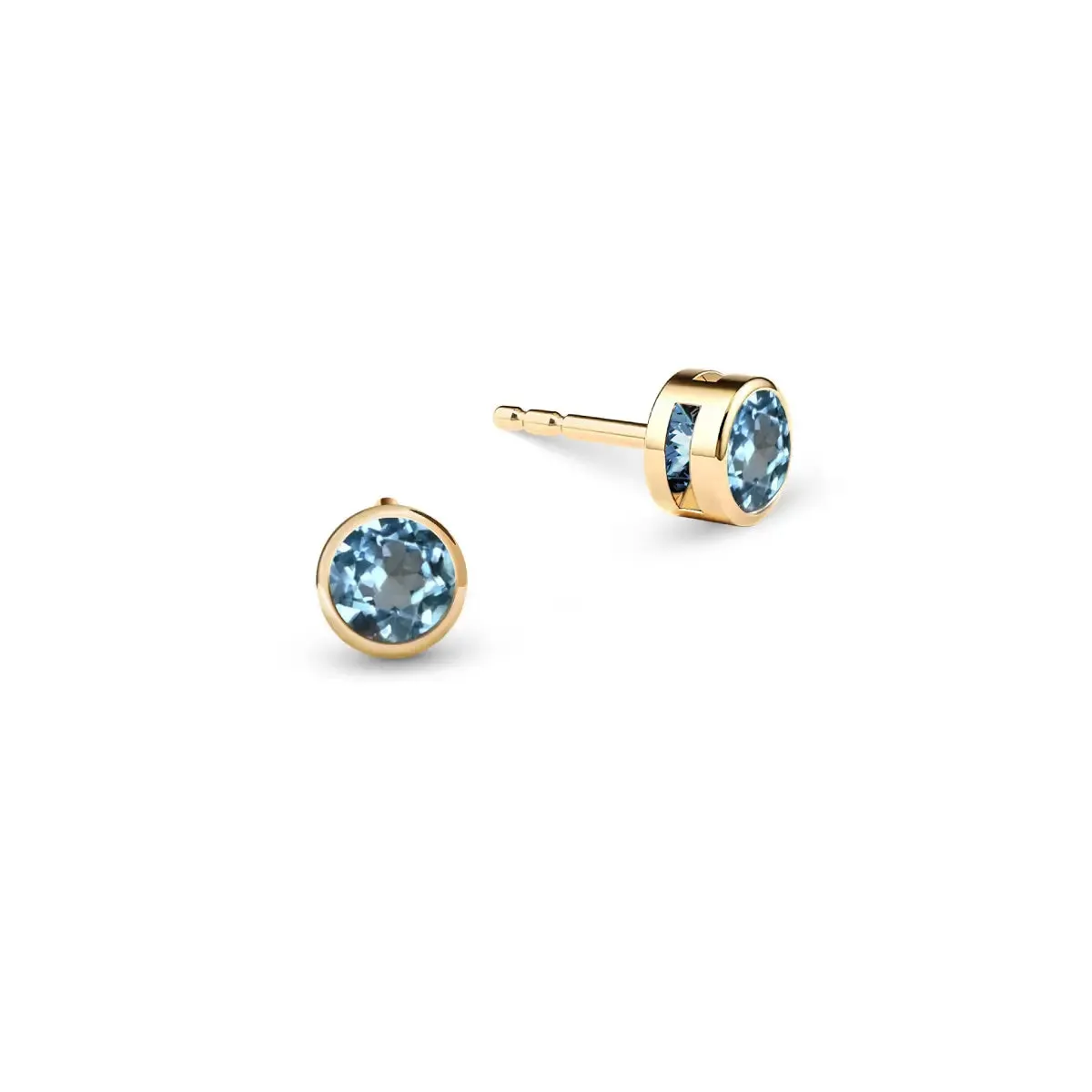 Barrington Nantucket Blue Topaz Stud Earrings in 14k Gold (December) sold by Haverhill