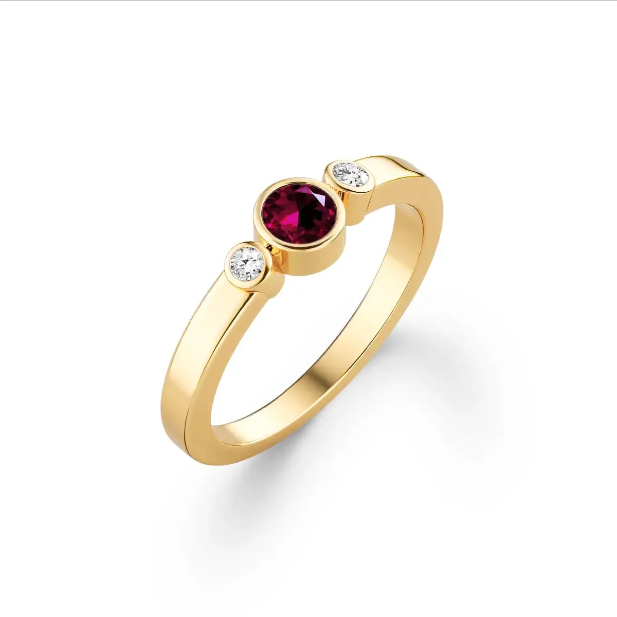 Barrington Ruby Ring with Diamond Side Stones in 14k Gold (July) sold by Haverhill product image thumbnail 4