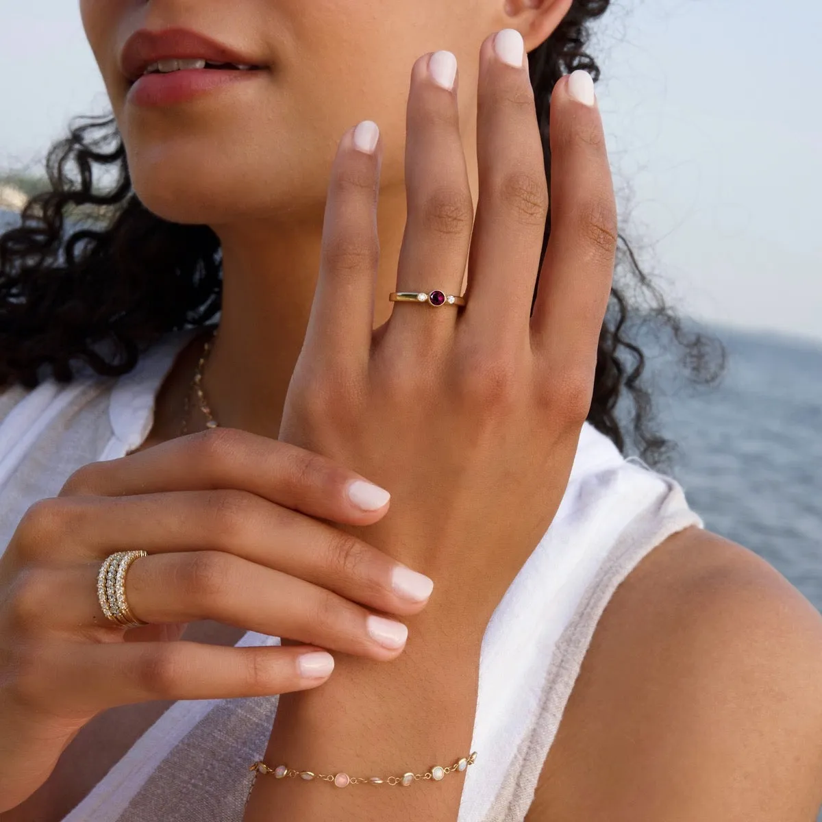 Barrington Ruby Ring with Diamond Side Stones in 14k Gold (July) sold by Haverhill product image thumbnail 2