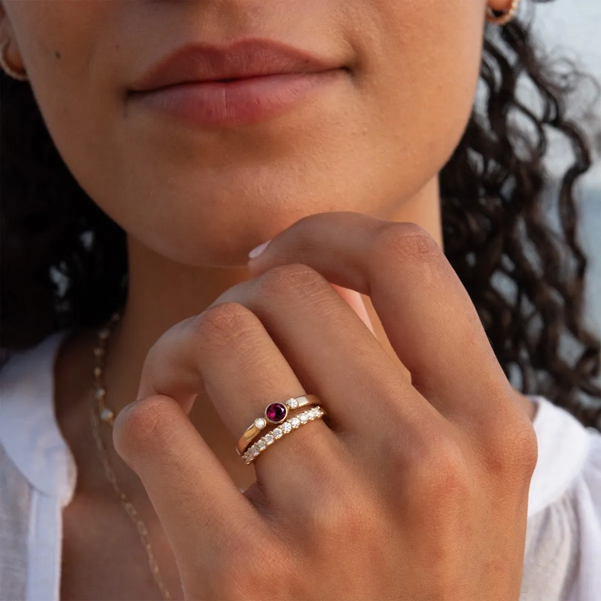 Barrington Ruby Ring with Diamond Side Stones in 14k Gold (July) sold by Haverhill product image thumbnail 3